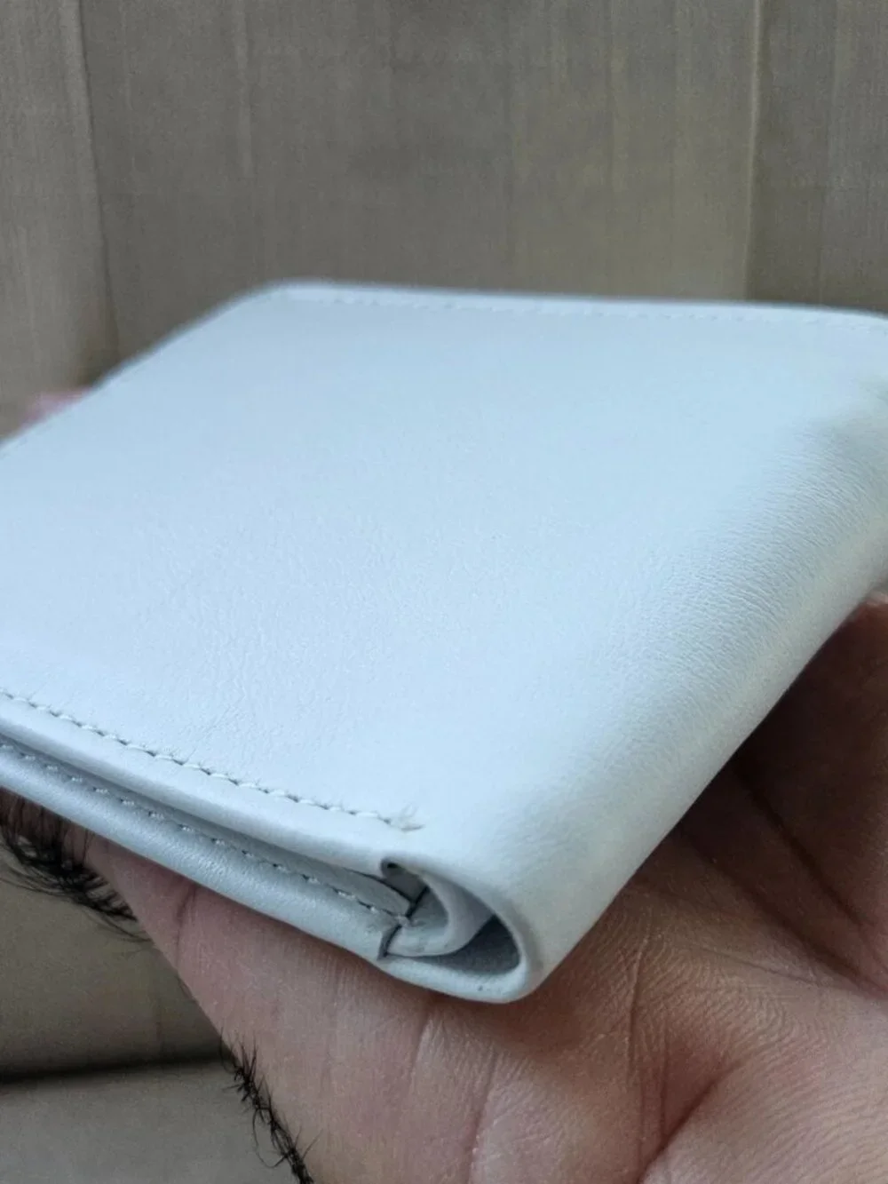 White Billfold Handmade Wallet Bifold Card Holder Purse Genuine Leather Purse